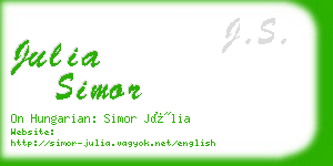 julia simor business card